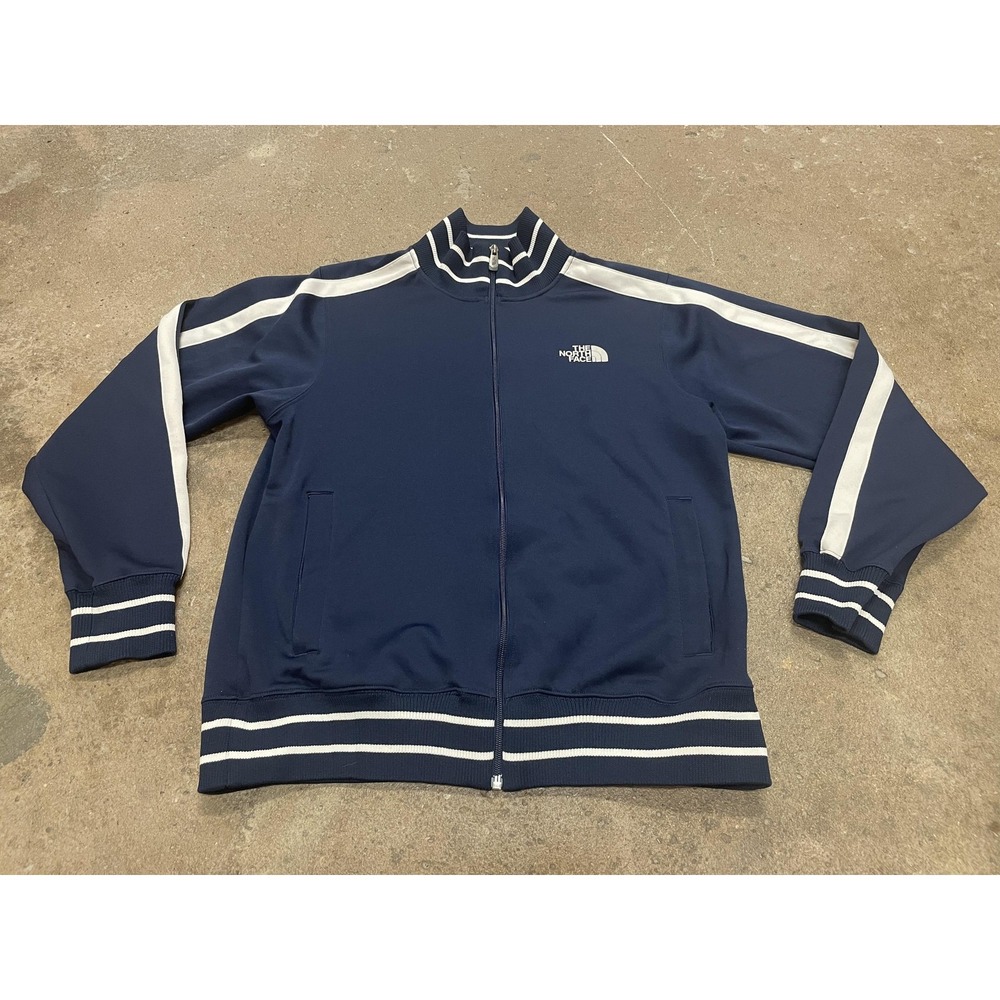 The North Face Track Jacket Mens Medium Blue Flight Series‎ Full Zip Striped